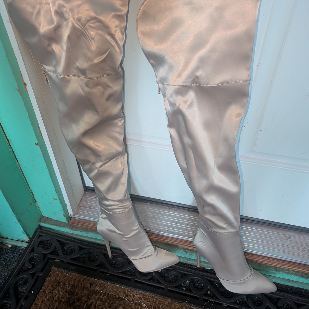 Elegant Satin Over-the-Knee Boots